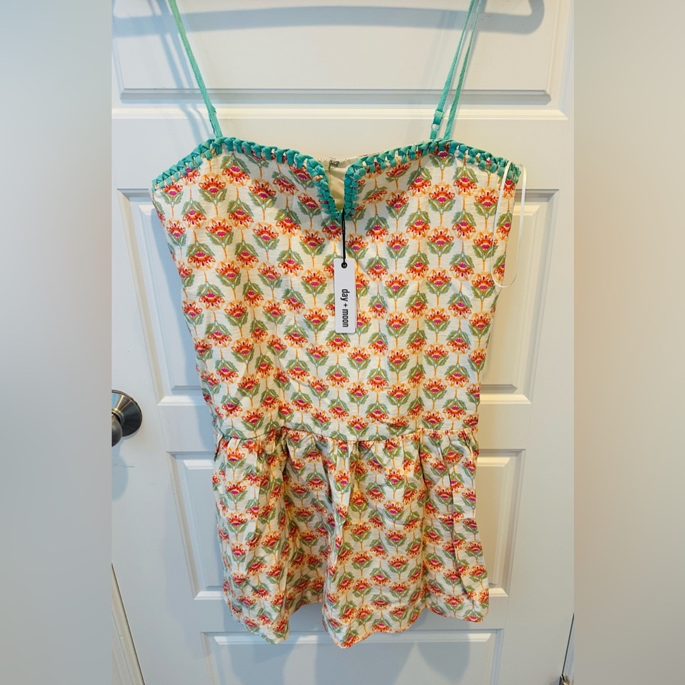 Brand new! Floral Mini Dress with Green Accents
